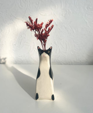 Tuxedo Cat Vase