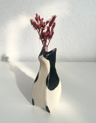 Tuxedo Cat Vase