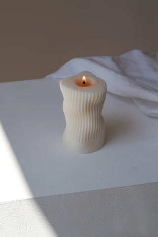 Irregular Wavey Pillar Candle