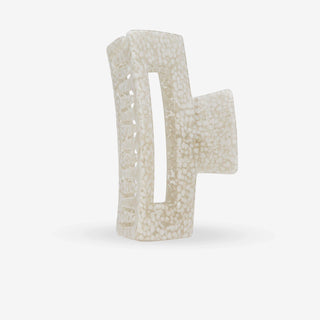 Large Hair Clip - White Dot