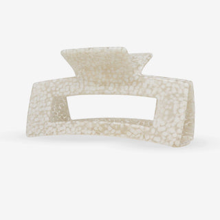 Large Hair Clip - White Dot