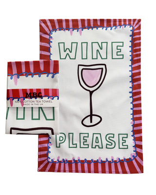 Wine Please Tea Towel