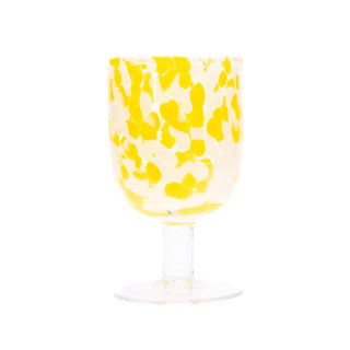 Yellow Print Wine Glass