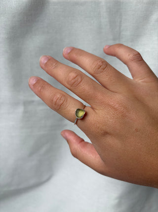 Yellow sea glass ring